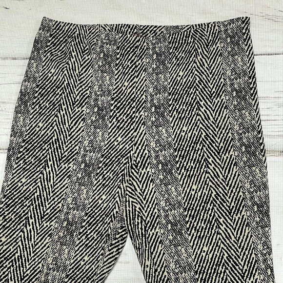 Free People Pants Printed Beige Black Side Zip Flat Front Small - Picture 5 of 13